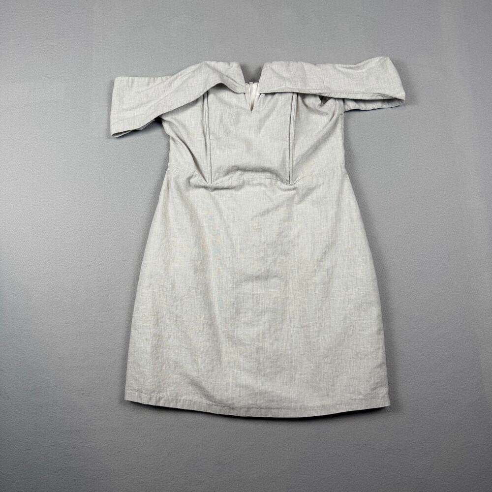 Naked Zebra Off Shoulder Linen Blend Mini Dress S